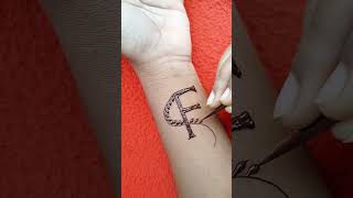 Stylish 'F' Letter Tattoo Mehndi Design #shorts #mehndi #tattoo #mehndidesign #letters #newmehndi