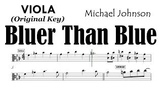 Bluer Than Blue Viola Original Key Sheet Music Backing Track Partitura Michael Johnson