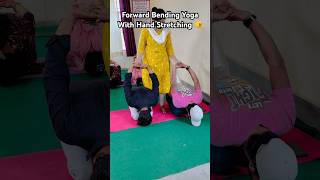 Forward Bending Yoga Pose With Hand Stretching #yoga #shorts #stretching #yogateacher #subscribe #yt