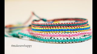 دستبند دوستی ببافیم مدل ۴❤How to make two color square knot friendship bracelete