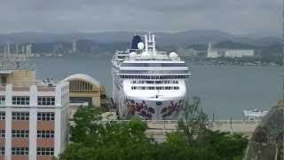 beautiful view of san juan puerto rico cruise port and Norwegian Gem cruise ship at fort el morro