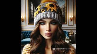 Nice knitted hat with wool (share ideas) #crochet #knitted #hat #crochethat #design