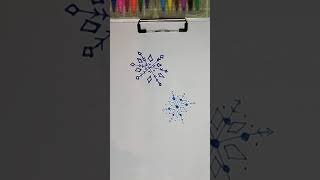 how to draw snowflakes quickly and easily  #SHORT