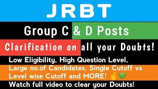 JRBT Gr-C & D Exam,2021-2022| Cleared all your Doubts on the Comments made in the Cutoff Video!😊🤩