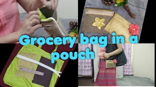 DIY:foldable grocery bag into pouch//sharing is caring #tutorial