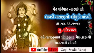 ધાવડી માતાજી નો નવરંગો માંડવો ||  GAM ={ bhojpara} || MER PARIVAR || GOPI STUDIO VARTEJ || meldi