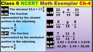 Class 6 Math Ch-4 Q 55 to 62 Math NCERT Exemplar Solution|MATH|NCERT|Fractions and Decimals|CBSE|Ch4