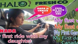 #Chalo FreshCo# Grocery Shopping in #CANADA#. My First Car Ride with my Daughter in Canada.