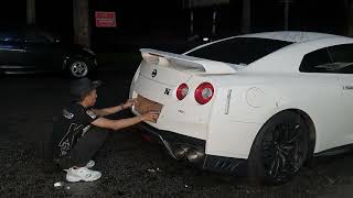 GTR R35 - TUKAR BUAT NO PLATE TANAM #gtr35 #nissanskyline