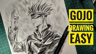 Gojo drawing easy step by step #gojo #anime #drawing #sketch #drawing #livedrawing #manga #art