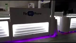 mobile phone repair kiosk in mall