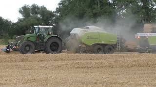 Strohernte XXL  Quaderballenpressen  Fendt 936 + CLAAS QUADRANT 5300 FC T Großpackerpresse Der Quadr