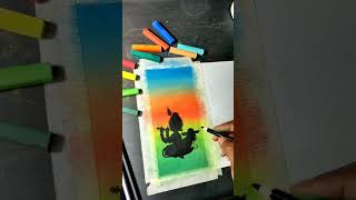 baby lord krishna with calf shadow drawing || softpastel #shorts