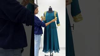 Peacock Blue Shade with Golden Combination Kurti | Designer Kurtis | Readymade Kurtis in Adoor