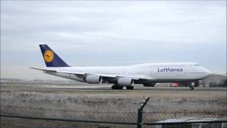 Lufthansa B744 & B748 Takeoff RWY 18 @Frankfurt Airport