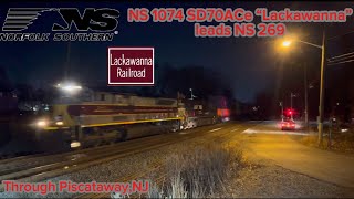 NS1074 SD70ACe “Lackawanna” leads NS 269 through Piscataway,NJ w/ a SAAHC hornshow & a Fouled K5LLA!