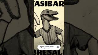 Asking AI for vintage baseball cards of velociraptor players. #ai #art #short