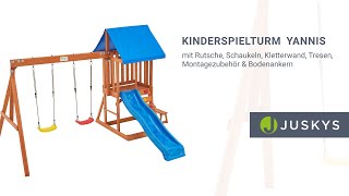 Kinderspielturm Yannis mit Schaukeln, Rutsche und Kletterwand JUSKYS