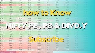 Nifty 50 PE, PB & divd.yield yeppadi find pannuradhu easy aa and historical data