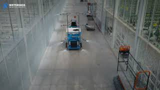 Weterings disinfection spray cart for foaming floors, corridors and facades with disinfectant.