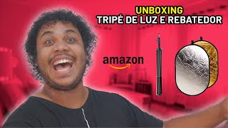 UNBOXING REBATEDOR E TRIPÉ DE LUZ DA AMAZON