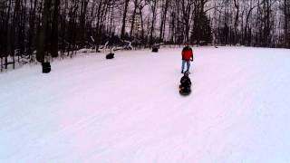 Aerial video Sledding at Stony Creek MetroPark - Pure Michigan - Gopro