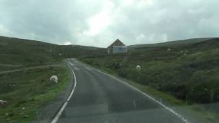 Driving South on Yell in Shetland.