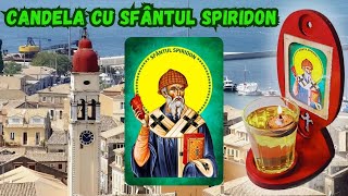 ✠ Candela din lemn cu Icoana Sfântului Ierarh Spiridon de pe Insula Corfu - GRECIA ✠