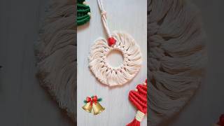 Christmas Wreath Decoration ideas🎄 Macrame Wreath 💫 #christmas #wreath #shorts #craft #diy #youtube