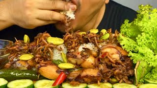 ASMR EATING ADOBONG PUSIT