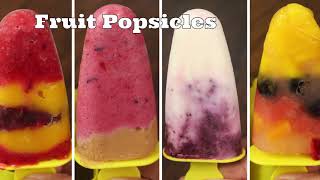 Fruit Popsicle 4 ways | Homemade ice candies | Rainbow Popsicle| No Cream Popsicle|Fruit ice lollies