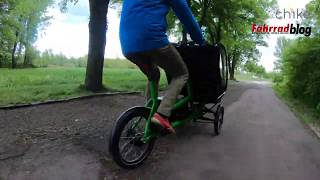 chike e-Kids Lastenrad Test 2019 (Federung und Fahrszenen)