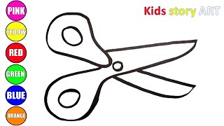 Drawing, Painting and Coloring SCISSORS for Children and Toddlers | Let's learn to draw and color