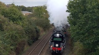 35028 'Clan line' and 47xxx pass exhibition way road bridge 12/10/24