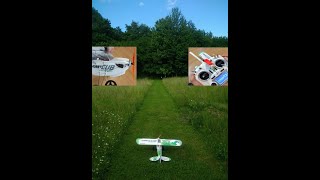 MULTIPLEX FUNNYCUB SLOWFLYER - DJI MINI 4 PRO - FrSky taranis X7 - test / crashtest / RC plane model