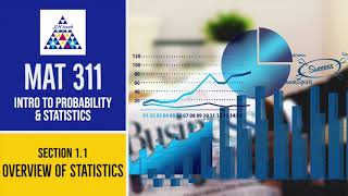 Overview of Statistics (Section 1.1)