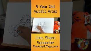 9yo Autistic Savant Draws - Squirtle Bulbasaur and Charmander | Pokemon #shorts