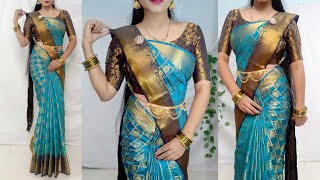 SAREE PEHANANE KA ASAN TARIKA JISASE PERFECTLY BALANCED DRAPE AAYE/SARAA WEARING/SAREE PORAR