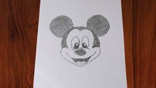 How to draw Mickey mouse easy step by step || Mickey mouse face sketch || mickey mouse drawing