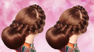 Elegant  Gorgeous juda hairstyle |low bun hairstyle | bridal bun hairstyle | hair bun |bun |