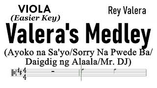 VALERA''s Medley Viola Easier Key Sheet Music Backing Track Partitura Rey Valera