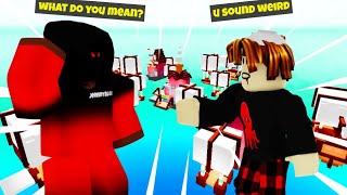 Playing Roblox Bedwars with a *VOICE CHANGER*..