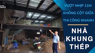 Vượt Nhịp 11m - Thi Công Nhanh Bằng Nhà Khung Thép Cho Công Trình Kinh Doanh Điện Nước Tại Hà Nam