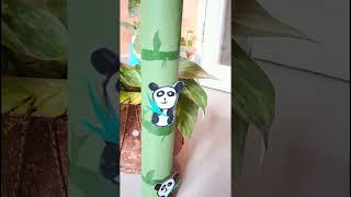 How to make bamboo stick and panda with cardboard roll #craft