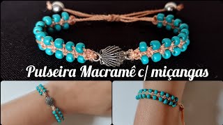 Pulseira de macramê com miçangas @canaldajann6834 @nilcienemaciel2188