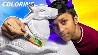 Coloring On Nandi Ji | First Time Murti Painting 😍