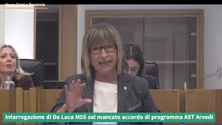 Interrogazione De Luca M5S sul mancato accordo di programma AST Arvedi