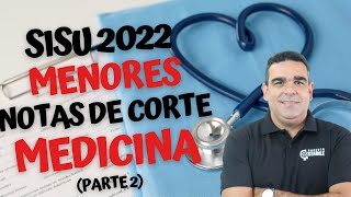 MEDICINA PARA O SISU 2022!! MENORES NOTAS DE CORTE  DE MEDICINA PARA AC, COTAS E PCD (2021). PARTE 2