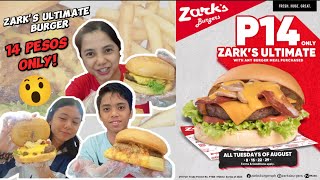 ₱14 ULTIMATE BURGER?! 😱 Zark's 14th Anniversary Promo | Food Hug: The Fam Vlog