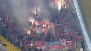 Chemie Halle Pyroshow in Dresden (Dynamo Dresden - Hallescher FC 26.08.15)